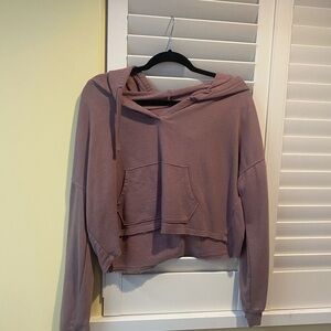 Mauve Cropped Hoodie